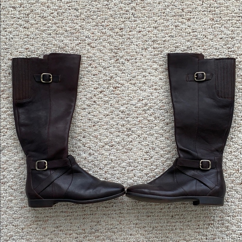 Dark brown leather ugg boots